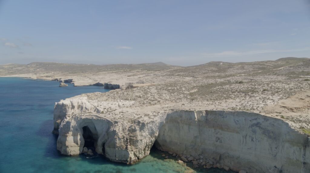 Aerial view of Aegean coastline