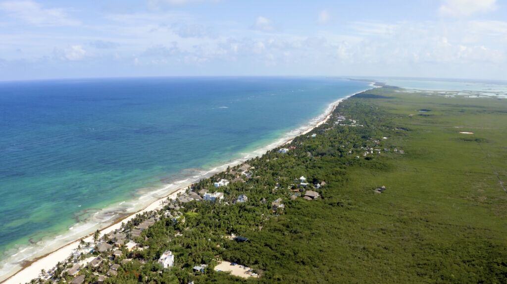 Aerial view of coastline